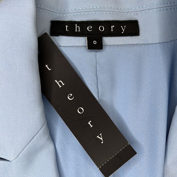 NEW Theory ‘Gabe B - Tailor’ Stretch Wool Blazer Jacket in Mist Blue - Picture 5 of 8